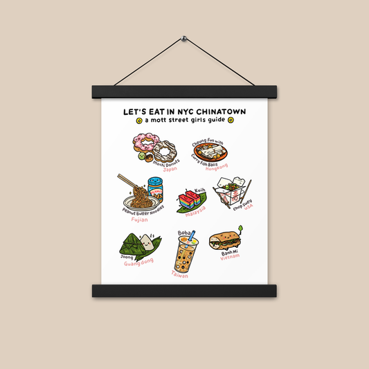 Let's Eat in NYC Chinatown Poster with Hangers